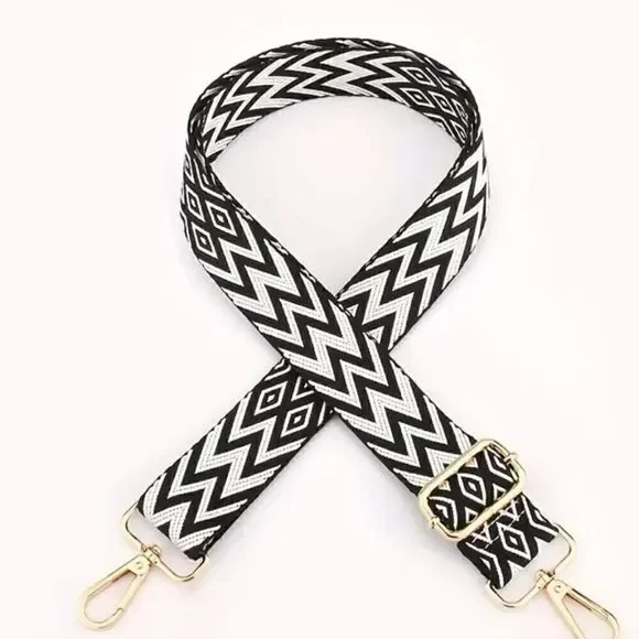 Shoulder Bag Strap Adjustable Replacement Accessory Black and White or Beige - Picture 7 of 12